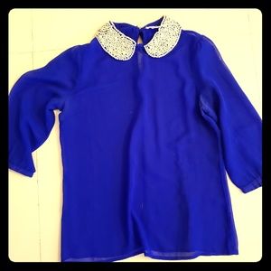 Pearl collared blouse